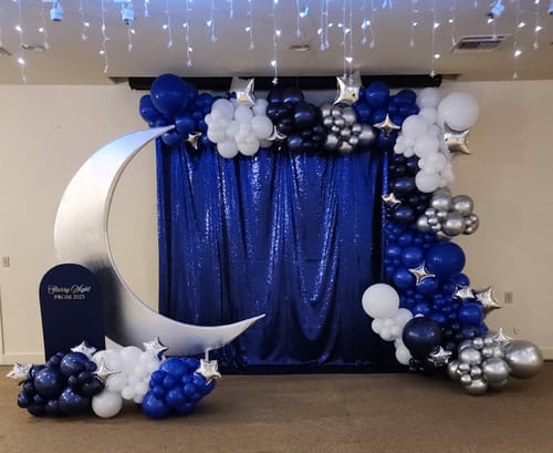 Customer photo review of 6.5ft Portable Crescent Moon Shape Stand for Baby Showers & Birthday & Wedding Events