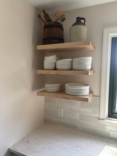 Customer photo review of Maple Floating Shelves