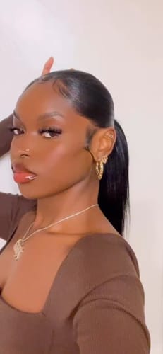 Customer photo review of Icy Heart Flatback Stud