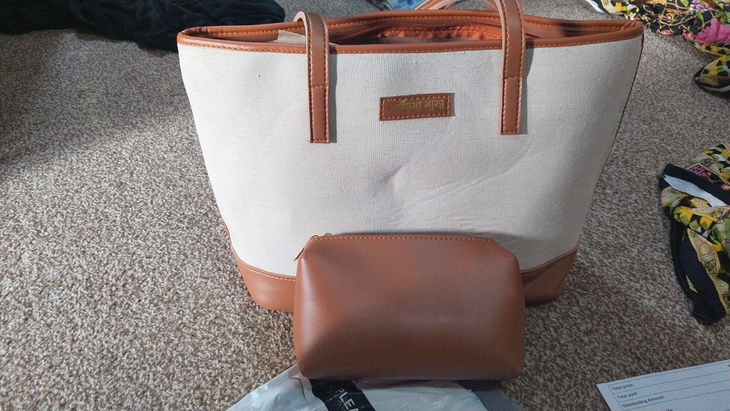 Customer photo review of Brown Belle Croc Tote Bag