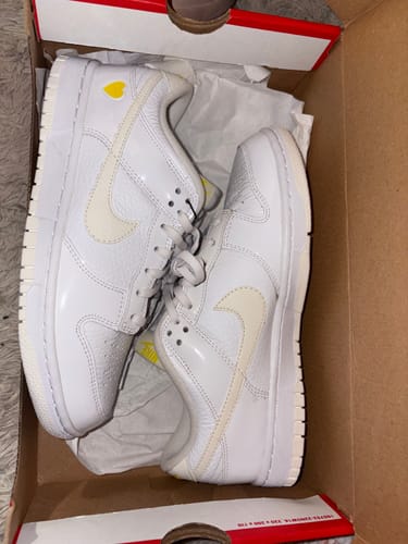 Customer photo review of Nike Dunk Low Valentine's Day Yellow Heart (Women's)