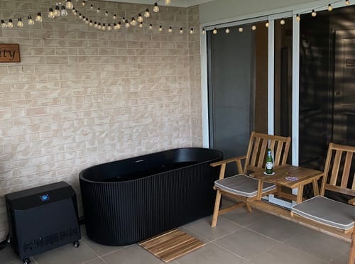 Customer photo review of Nordhaus Ice Bath - Matte Black - Fluted + 2 Person Traditional Sauna