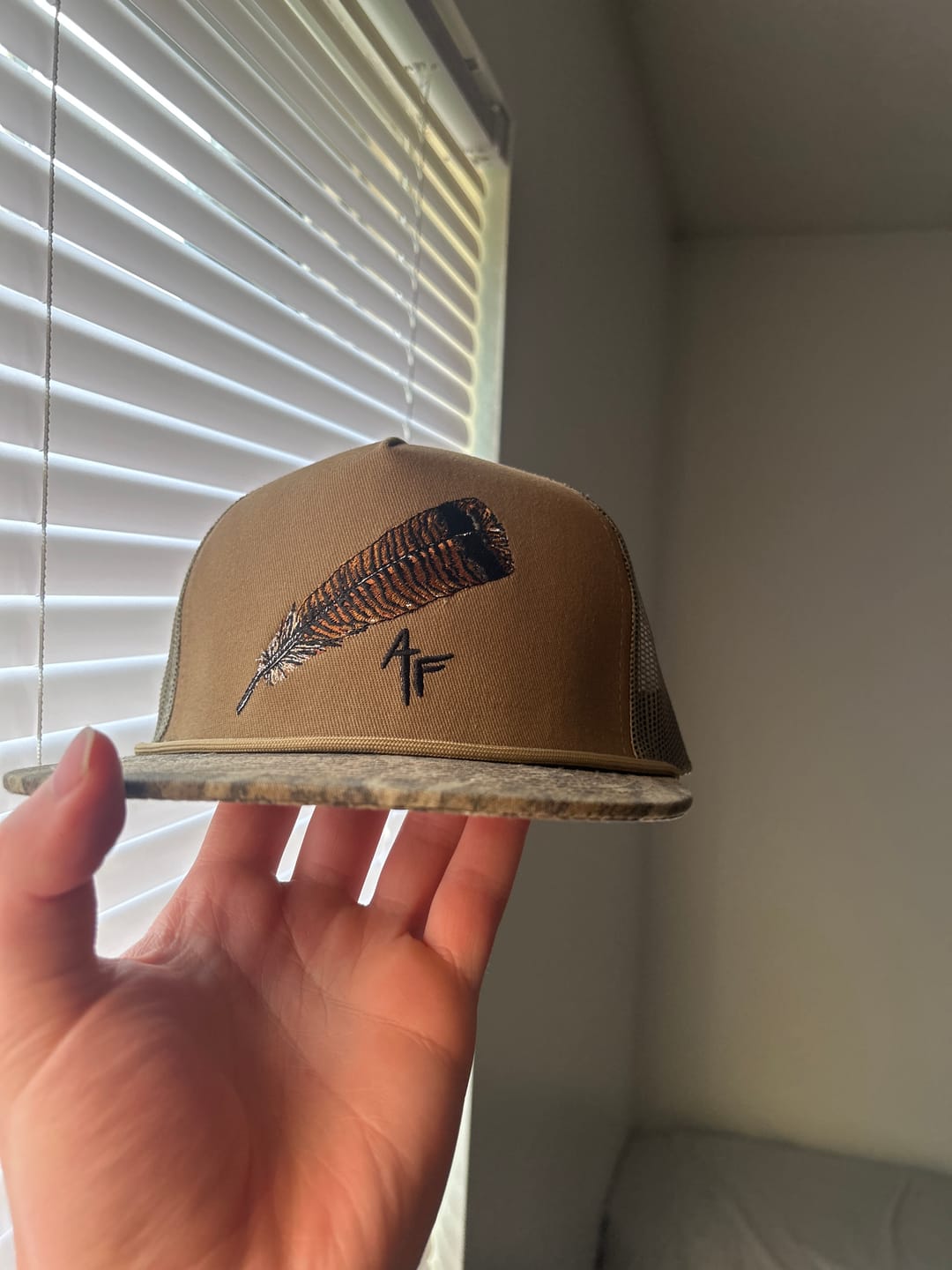 Customer photo review of White Vinyl Decal - Feather