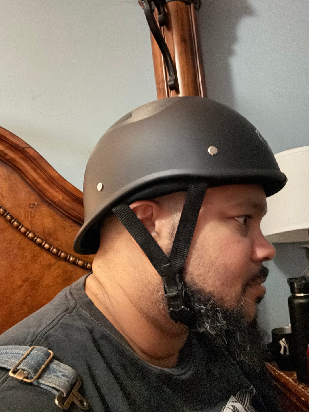 Customer photo review of Low Profile Reversible DOT Polo Helmet / Punisher