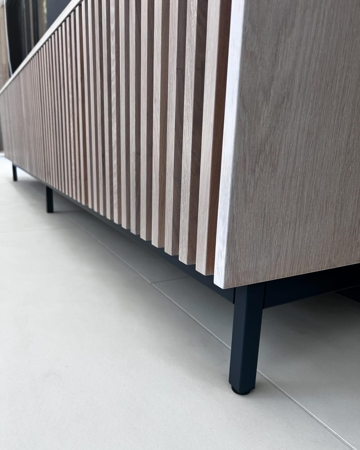 Customer photo review of White Oak Cabinet, Fluted