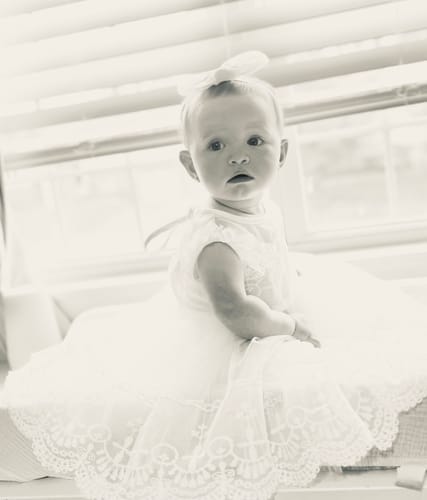 Customer photo review of Magnolia Baptism Blessing Dress & Bonnet
