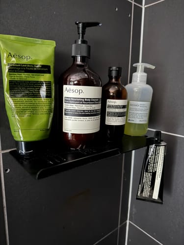 Customer photo review of FOLD Shower Shelf 280