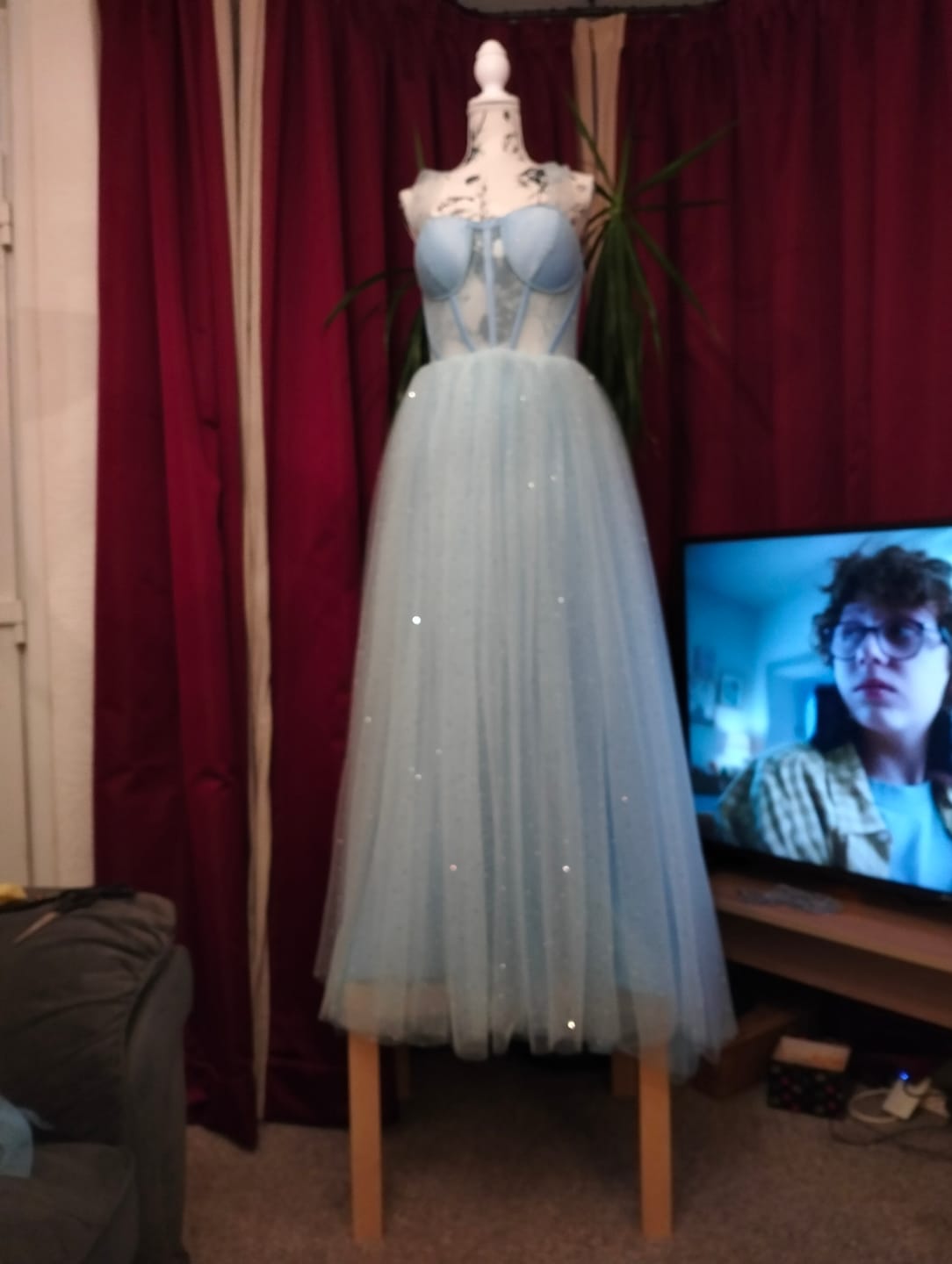Customer photo review of Plain Duchess Satin Fabric
