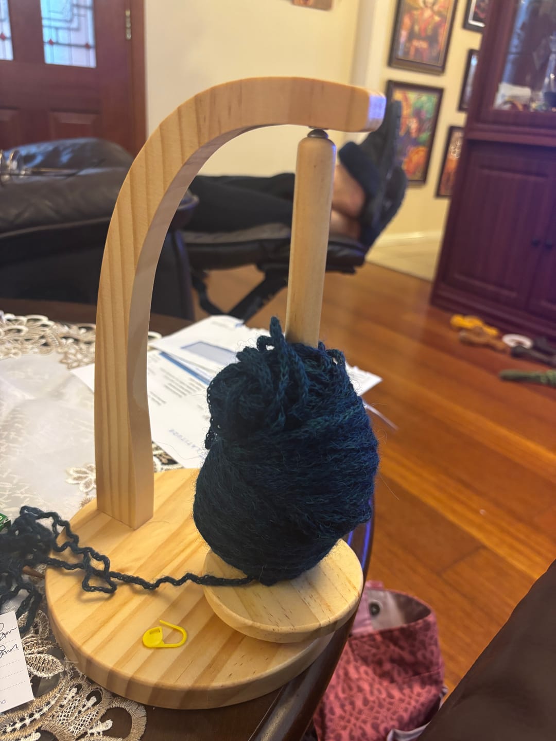 Customer photo review of Levitating Premium Yarn Holder