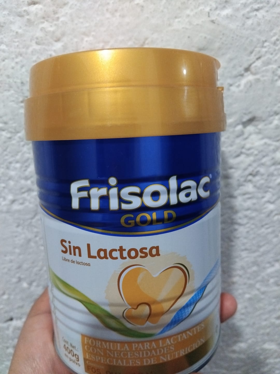 Customer photo review of Frisolac Gold Sin Lactosa (0 A 12 Meses) Pack C/ 800 Gr