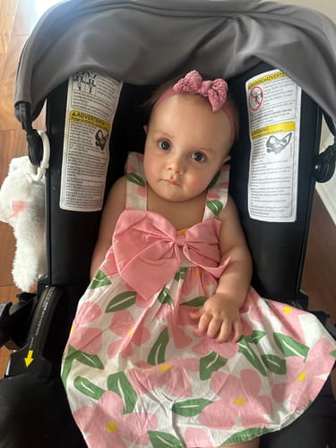 Customer photo review of Baby Girl Cute Print Bow Flower Girl Dress Birthday Party Dress