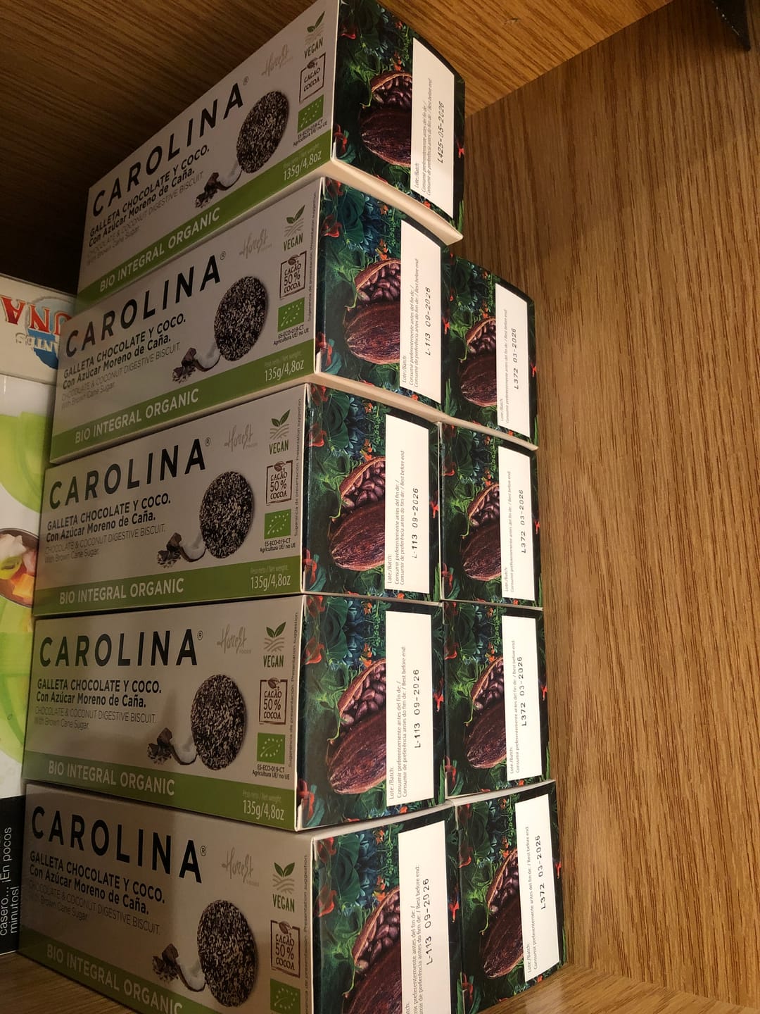 Customer photo review of Galleta Bio Integral Digestive con Chocolate & Coco. Vegana