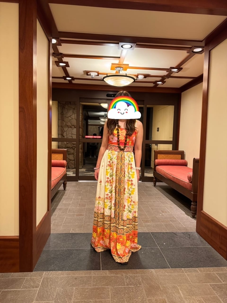 Customer photo review of Maliyah Border Print Maxi Dress
