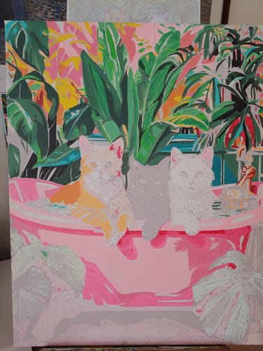 Customer photo review of Ducha Cat-ártica (Pintura por Números) 40x50 cm