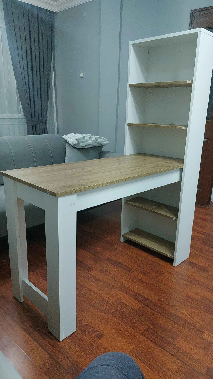 Customer photo review of Rani BJ113 Raflı Manikür Masası Makyaj Masası Sepet Ceviz - Beyaz