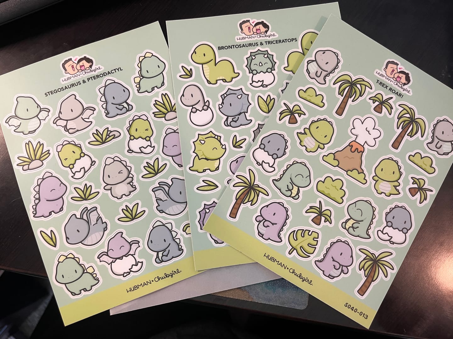 Customer photo review of Sticker Sheet - Brontosaurus & Triceratops
