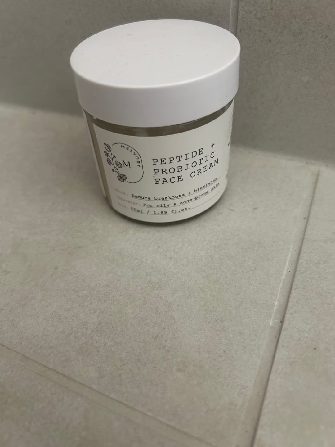 Customer photo review of Peptide + Probiotic Face Cream (New and Improved)