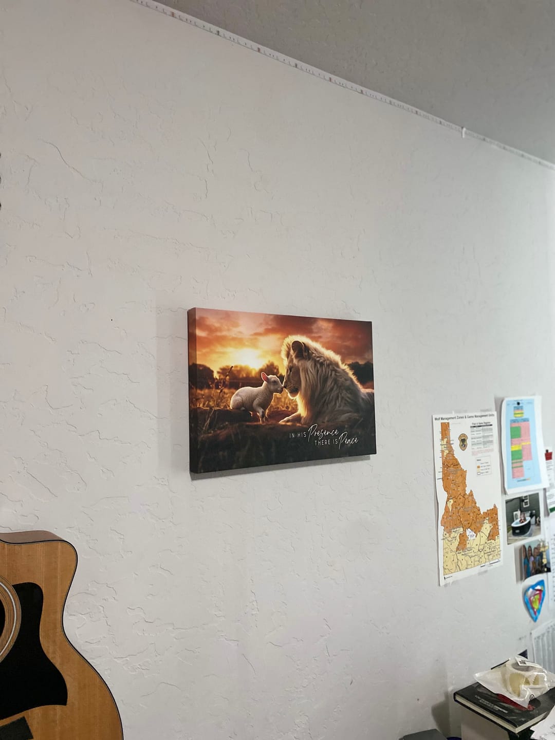Customer photo review of In His Presence There is Peace, Lion and Lamb, Wall Art Canvas