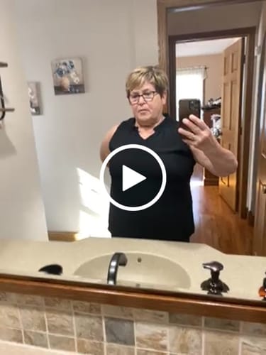 Customer video review of Micro Dot V-Neck Tank