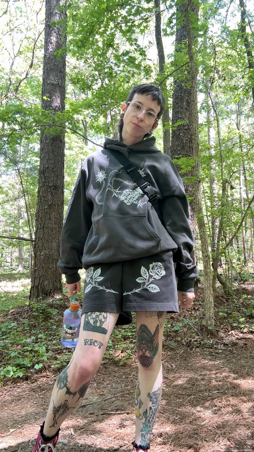 Customer photo review of Flail Relaxed Faded Hoodie