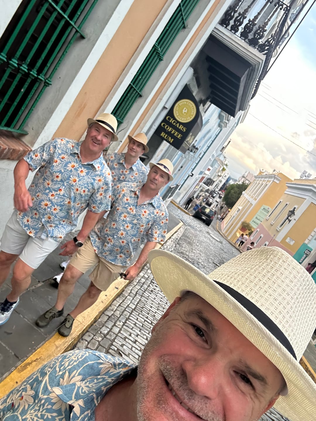 Customer photo review of Men's Retro Beach Hawaiian Cotton Holiday Button Up Blue Short Sleeve Floral Shirt