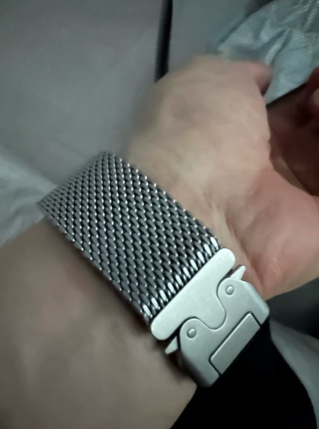 Customer photo review of Ultimate Titanium Milanese Loop Strap for Apple Watch
