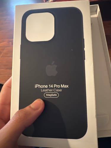 Customer photo review of iPhone 14 Leather Case with MagSafe