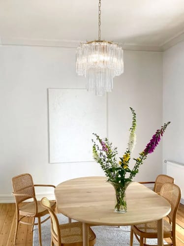Customer photo review of Mid-century Modern 3-Light Tronchi Murano Glass Tiered Chandelier