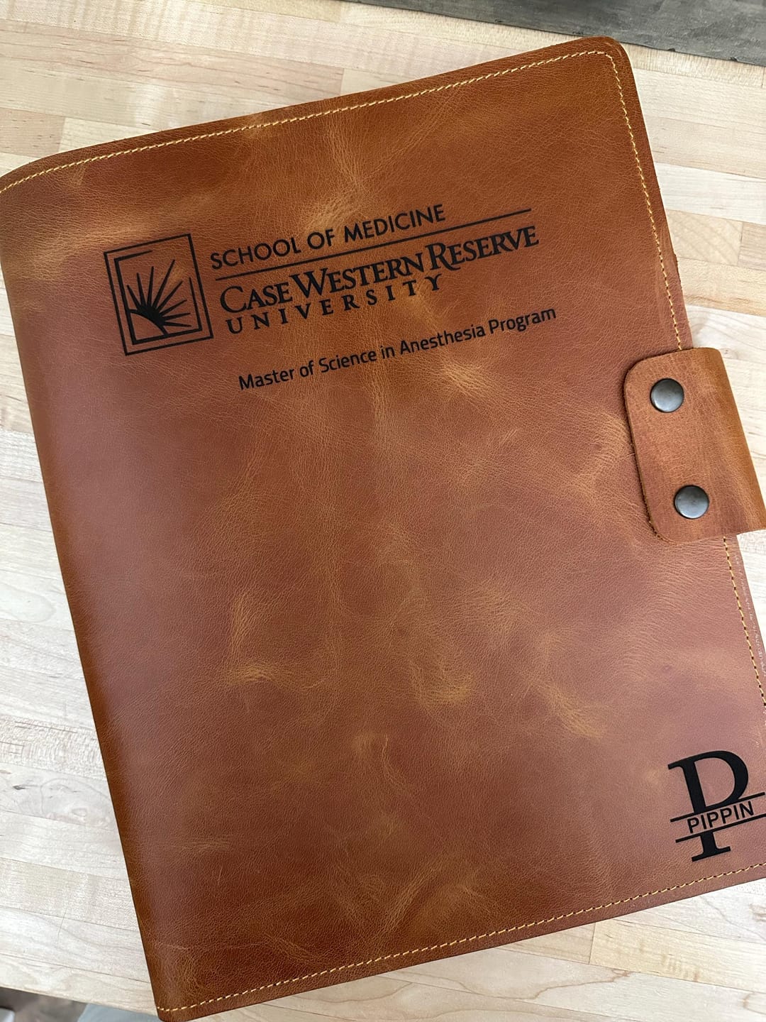 Customer photo review of Customized Leather Portfolio with Notepad & Planner