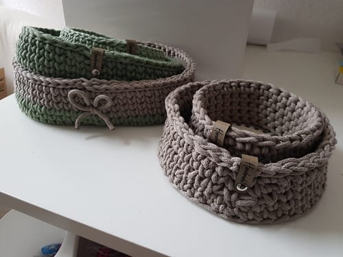 Customer photo review of Label-Set "Handmade" - Beige - CS0016 - für Häkelkörbe etc.