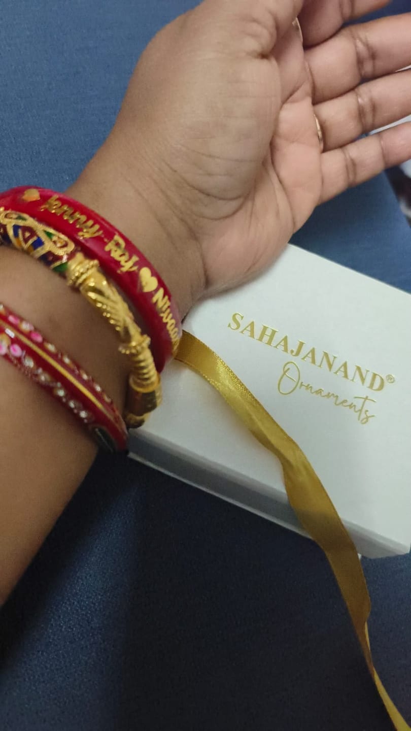 Customer photo review of Anmol Bandhan Gold Bangles –  Love & Togetherness crafted in Gold