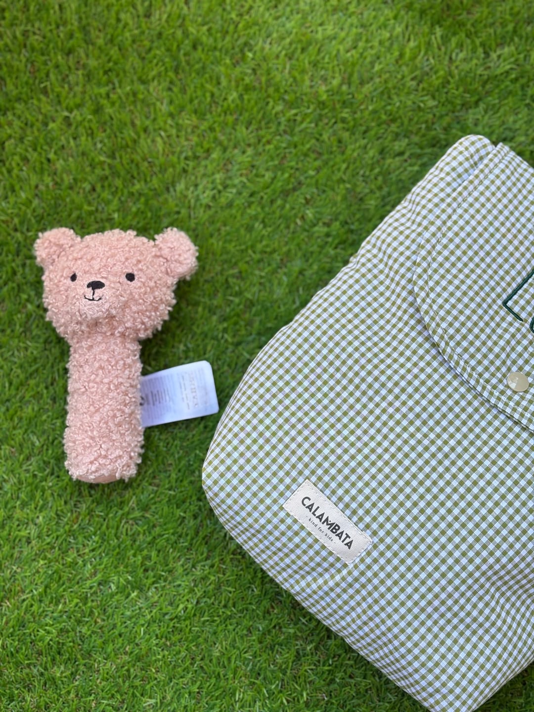 Customer photo review of Mochila infantil vichy manzana