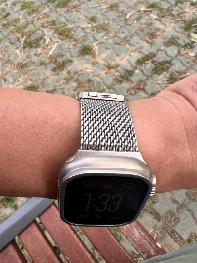 Customer photo review of Ultimate Titanium Milanese Loop Strap for Apple Watch