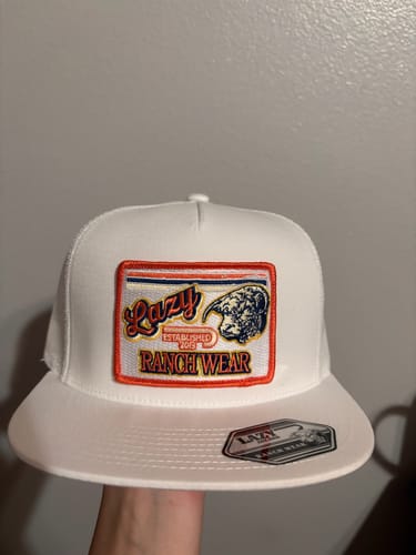 Customer photo review of Lazy J Ranch White Retro Hereford Classic Five Panel Trucker Hat