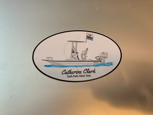 Customer photo review of Custom Oval Boat Stickers