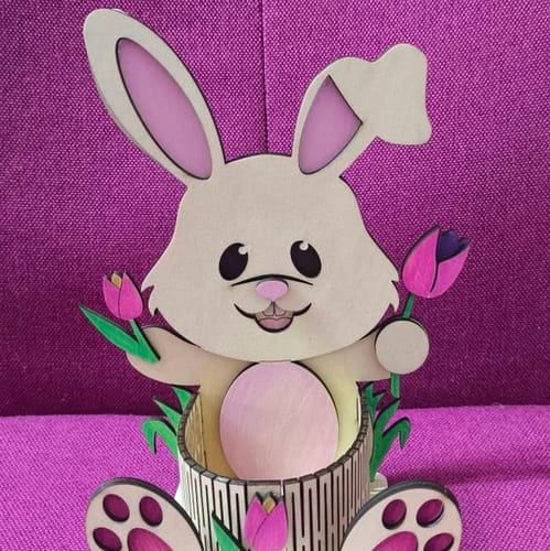Customer photo review of Bunny Easter egg holder laser cut svg file