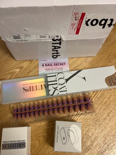 Customer photo review of XCOATTIPS® Purple Pastel French Kit - Short Square