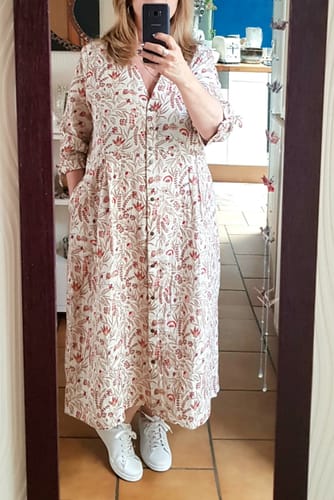 Customer photo review of Robe Ryme - double gaze de coton fleurs des marais
