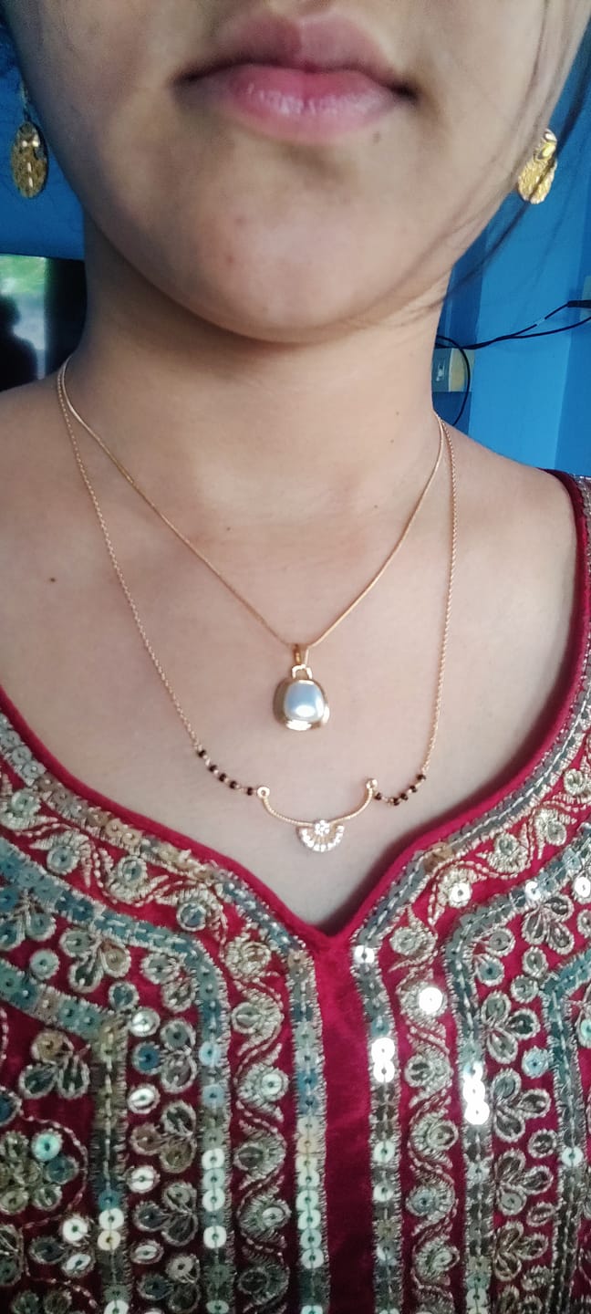 Customer photo review of Vintage Trapezium Necklace