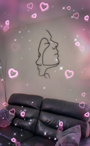 Customer photo review of Décoration Murale en Métal - Deux Visages