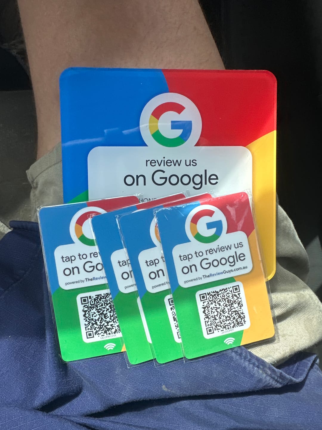 Customer photo review of Google Review NFC Plate +  QR Code
