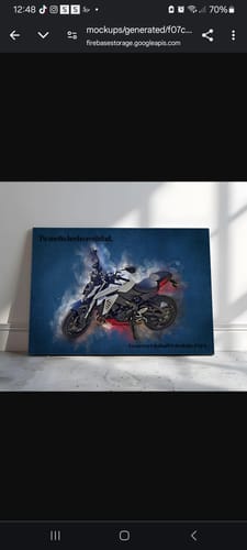 Customer photo review of Tu moto o scooter como acuarela | Regalo personalizable para moteros