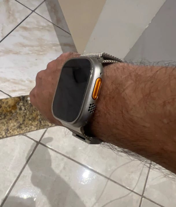 Customer photo review of Ultimate Titanium Milanese Loop Strap for Apple Watch