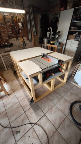 Customer photo review of Scie sur table Evolution R255TBL+ 255mm 1800W avec lame multi-matériaux TCT