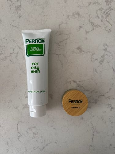 Customer photo review of Pernox® Green Tea Exfoliating Facial Scrub (Includes Travel Share Size)