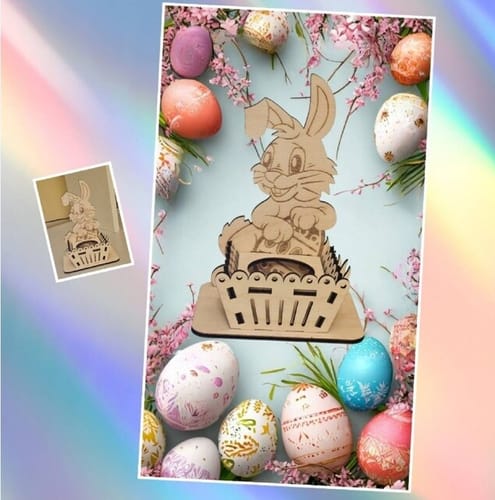 Customer photo review of Easter bunny egg holder 3 bundle laser cut svg file
