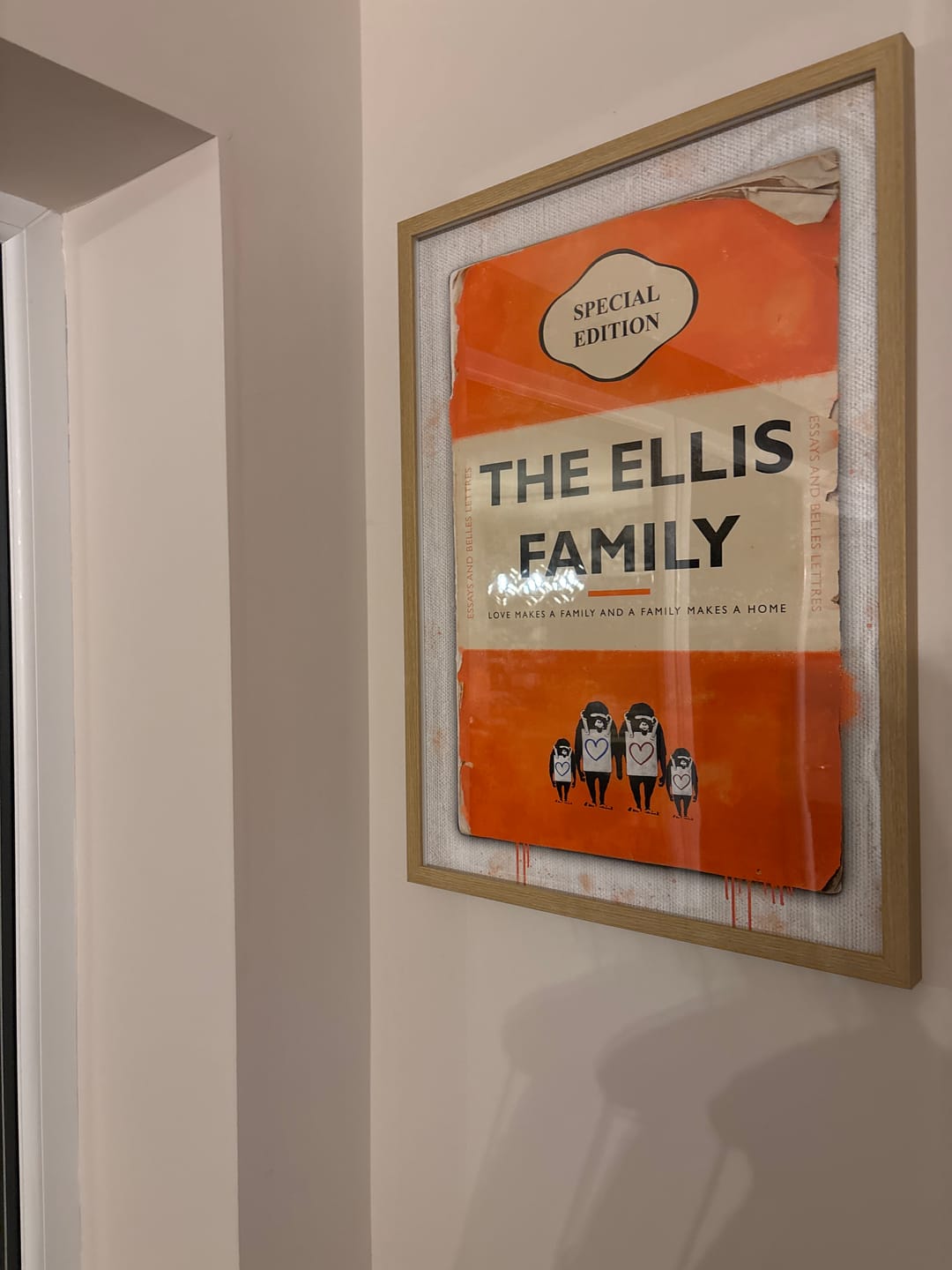 Customer photo review of Personalised Book Cover Art Print (Family Edition) New Colours!