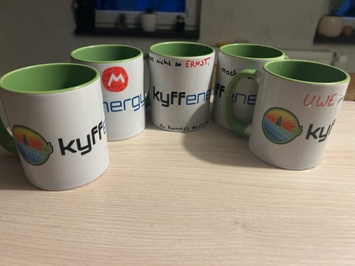 Customer photo review of TassenExpress - Becher Keramik Tasse mit Logo bedruckt 325ml Firmenlogo