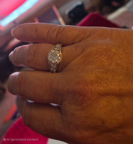 Customer photo review of Bezel Round Moissanite Channel Euro Shank Engagement Ring