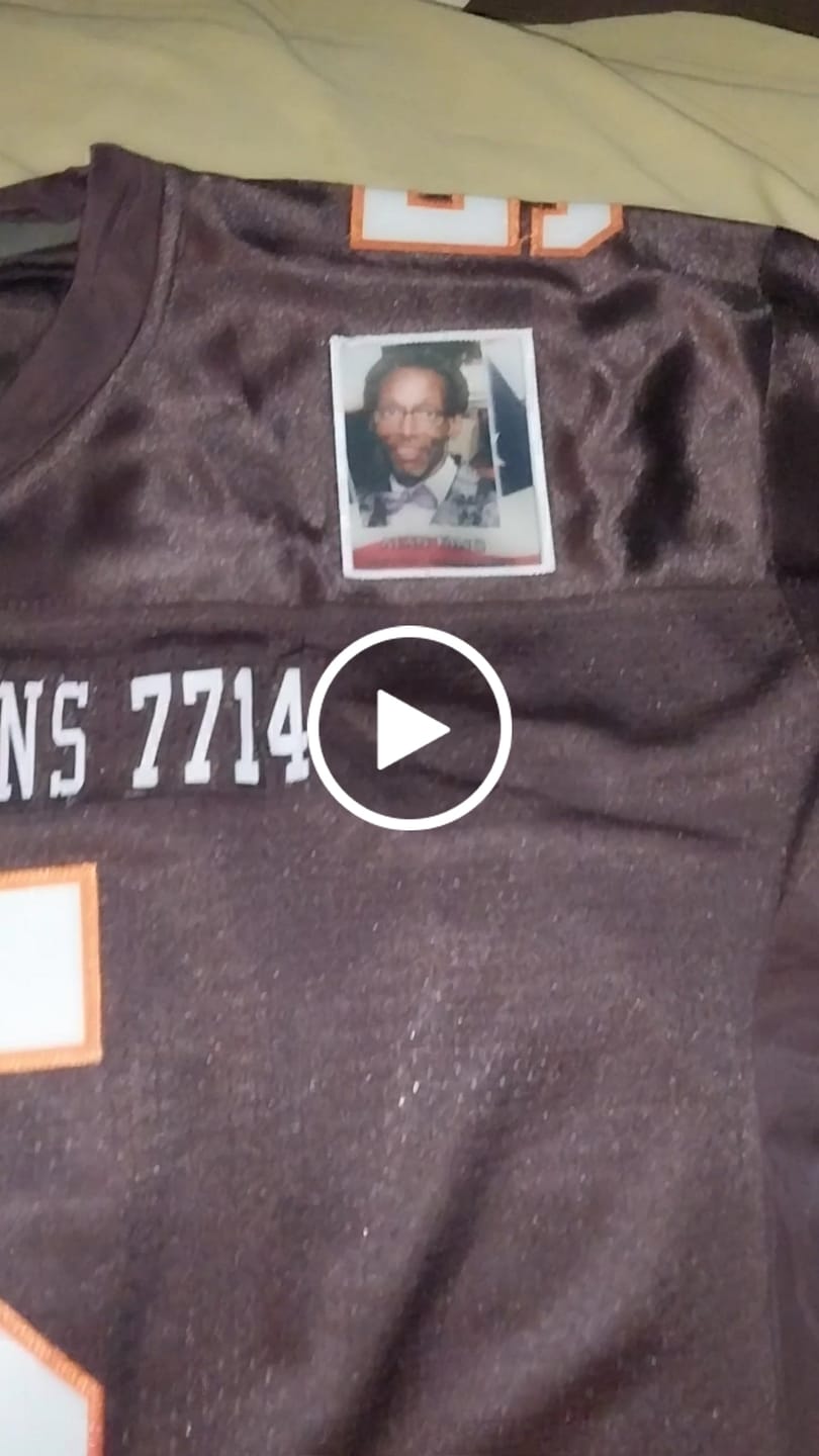 Customer video review of Custom Brown White-Orange Classic Style Mesh Authentic Football Jersey